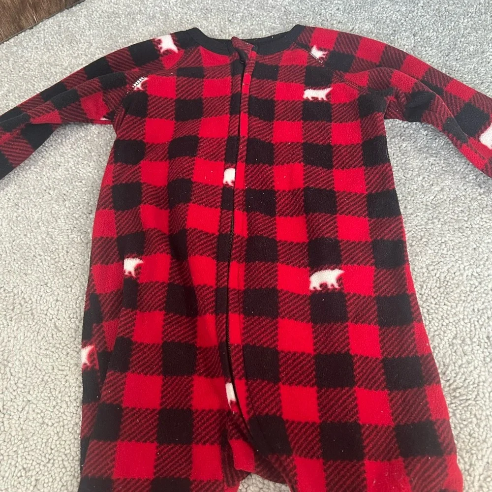 The Children's Place Red and Black Plaid Footies